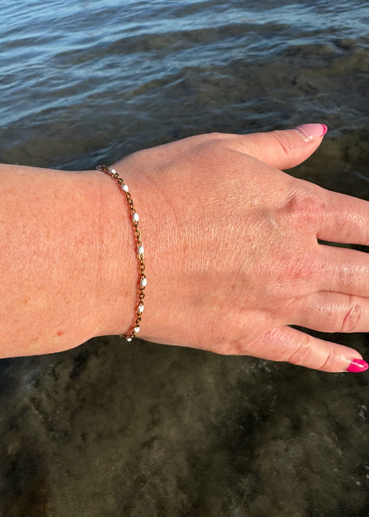 White Dot Bracelet