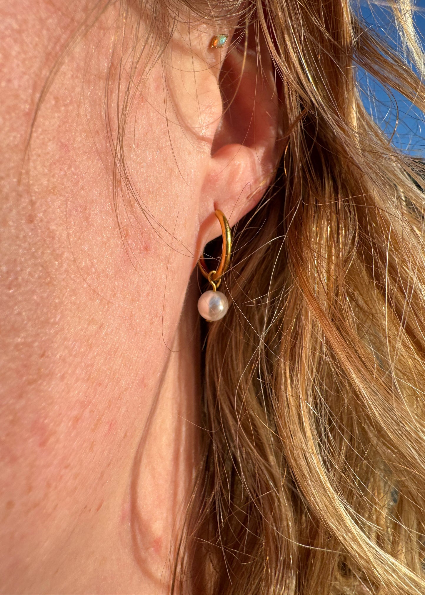 Pearl Huggie Earrings