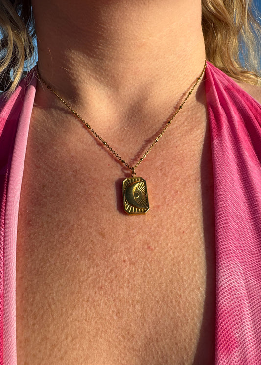 Sunburst Moon Charm