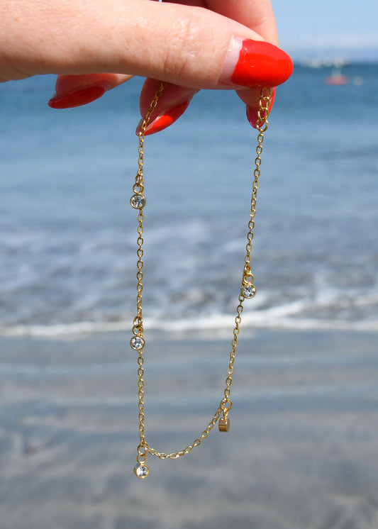 Clear Gem Anklet