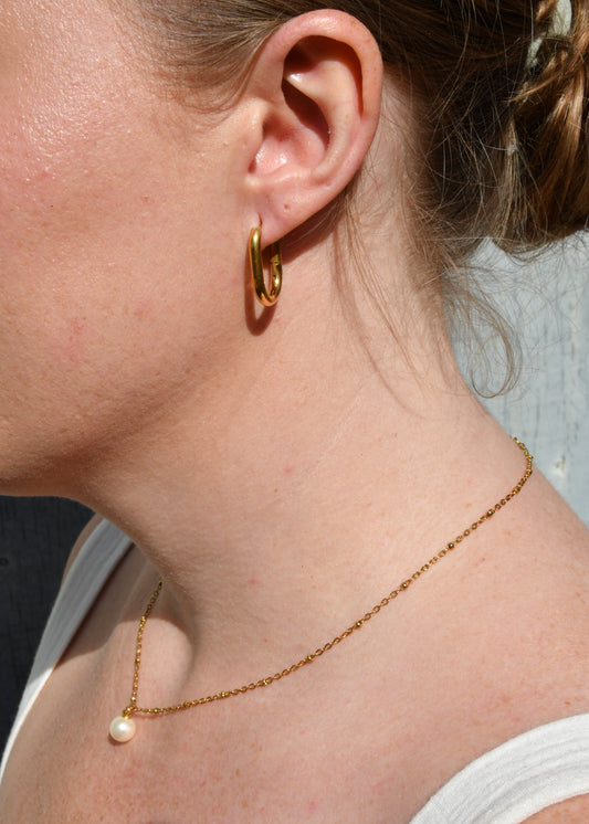 Oval Huggie Earrings