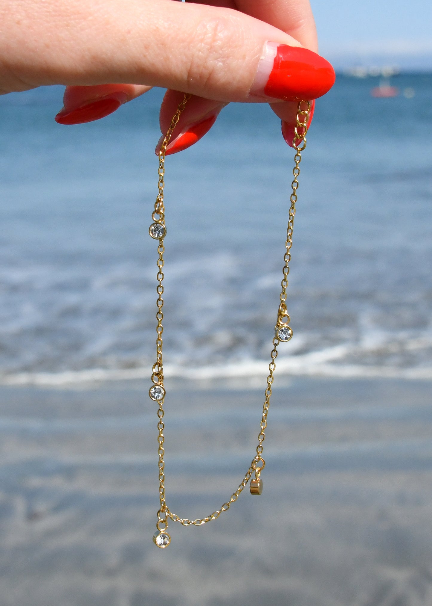 Clear Gem Anklet