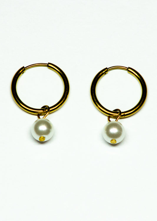 Pearl Huggie Earrings